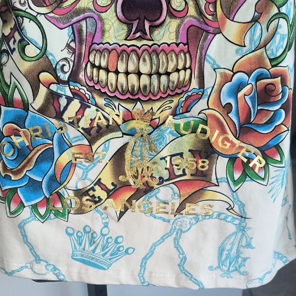 Christian Audigier Multicolor Floral Hoodie Jacket - Picture 7 of 12